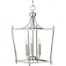  P500213-009 - Parkhurst Collection Brushed Nickel Three-Light Foyer