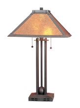  BO-476 - 60W X 2 Table Lamp W/Mica Shade