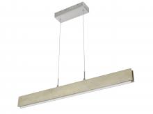  FX-2965-18 - Colmar dimmable integrated LED Rubber wood ceiling island light with adjustable steel braided cable.