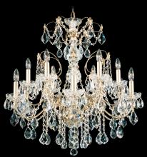  1712-22 - Century 12 Light 120V Chandelier in Heirloom Gold with Clear Heritage Handcut Crystal