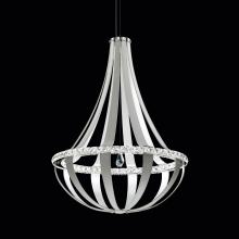  SCE130DN-LB1R - Crystal Empire LED 45in 120V Pendant in Grizzly Black Leather with Clear Radiance Crystal