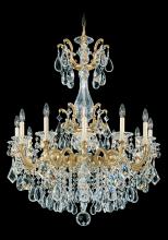  5011-76 - La Scala 12 Light 120V Chandelier in Heirloom Bronze with Clear Heritage Handcut Crystal