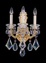  5071-22 - La Scala 3 Light 120V Wall Sconce in Heirloom Gold with Clear Heritage Handcut Crystal