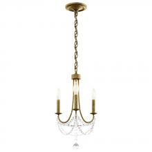  RJ1003N-22O - Verdana 3 Light 110V Mini Pendant in Heirloom Gold and Clear Optic Crystal