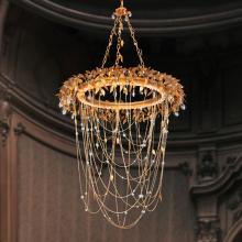  S5332-706O - Midsummer Night 33in LED 3000K/3500K/4000K 120V-277V Pendant in Gold with Clear Optic Crystal