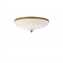  S6020-700O - Roma 20in LED 3000K/3500K/4000K 120V-277V Flush Mount in Aged Brass with Clear Optic Crystal