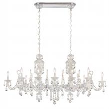  S6912-40H - Sterling 12 Light 120V Linear Chandelier in Polished Silver with Clear Heritage Handcut Crystal