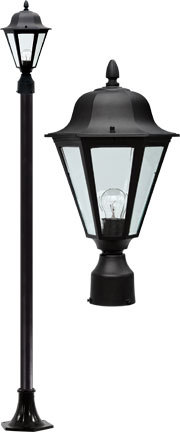  GM1301-LED6-B - DANIELLA POST LIGHT FIX W/ CLEAR GLASS LED 6W 85-265V