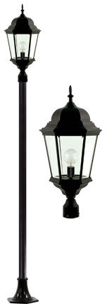  GM2301-LED30-B - POST TOP FIX W/ CLEAR GLASS LED 30W 120V