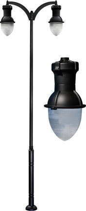  GM9280-B-INC - DROP LIGHT POST LIGHT FIX 2 X INCAND 120V