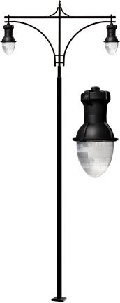  GM9295-LED75-B - DROP LIGHT POST LIGHT FIX 2 X 75W LED 120V-277V