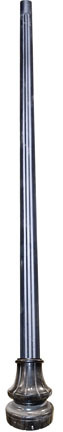  PT-10BASE-FL/B - 10' FLUTED GALVANIZED STEEL POST 3.5" OD with DECORATIVE BASE