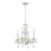 Crystorama 5024-AW-CL-SAQ - Paris Market 4 Light Spectra Crystal Antique White Mini Chandelier