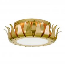  510-GA - Broche 3 Light Antique Gold Flush Mount