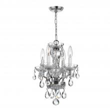  5534-CH-CL-SAQ - Traditional Crystal 4 Light Spectra Crystal Polished Chrome Mini Chandelier