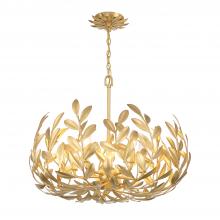  566-GA - Broche 5 Light Antique Gold Chandelier