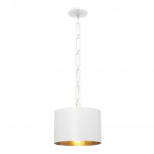  8683-MT-GA - Brian Patrick Flynn Alston 1 Light Matte White + Antique Gold Mini Pendant