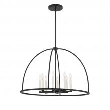  ABB-3008-BK - Abbott 8 Light Black Chandelier