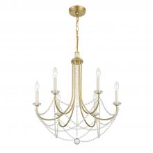  DEL-90806-AG - Delilah 6 Light Aged Brass Chandelier