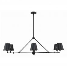 Crystorama XAV-B9306-MK - Xavier 6 Light Matte Black Linear Chandelier