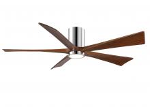  IR5HLK-CR-WA-60 - IR5HLK five-blade flush mount paddle fan in Polished Chrome finish with 60” solid walnut tone bl