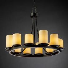  CNDL-8768-10-AMBR-DBRZ - Dakota 12-Light Ring Chandelier (Short)