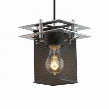  MSH-8165-15-NCKL-BKCD - Metropolis 1-Light Small Pendant - Square Frame (2 Flat Bars)