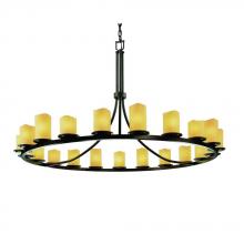 Justice Design Group CNDL-8716-10-AMBR-MBLK - Dakota 21-Light 1-Tier Ring Chandelier