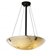 Justice Design Group FAL-9662-35-MBLK-F2-LED5-5000 - 24" LED Pendant Bowl w/ Pair Square Finials