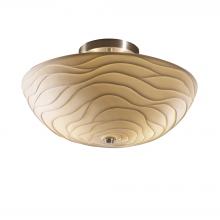 Justice Design Group PNA-9690-35-WAVE-NCKL-LED2-2000 - 14" LED Semi-Flush Bowl