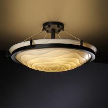  PNA-9682-35-WAVE-DBRZ-LED5-5000 - 24" LED Semi-Flush Bowl w/ Ring