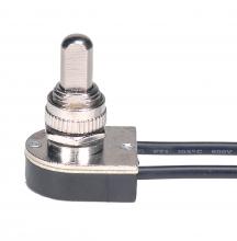  80/1125 - On-Off Metal Push Switch; 3/8" Metal Bushing; Single Circuit; 6A-125V, 3A-250V Rating; Nickel