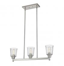  464-3L-BN - 3 Light Linear Chandelier