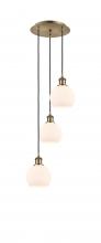  113B-3P-AB-G121-6 - Athens - 3 Light - 12 inch - Antique Brass - Cord Hung - Multi Pendant