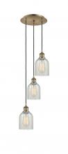  113B-3P-AB-G2511 - Caledonia - 3 Light - 12 inch - Antique Brass - Cord Hung - Multi Pendant