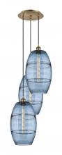  113B-3P-AB-G557-10BL - Vaz - 3 Light - 17 inch - Antique Brass - Cord hung - Multi Pendant