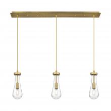 Innovations Lighting 123-451-1P-BB-G451-4CL - Owego - 3 Light - 37 inch - Brushed Brass - Linear Pendant