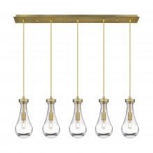 Innovations Lighting 125-451-1P-BB-G451-5CL - Owego - 5 Light - 37 inch - Brushed Brass - Linear Pendant