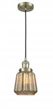  201C-AB-G146-LED - Chatham - 1 Light - 7 inch - Antique Brass - Cord hung - Mini Pendant