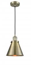  201C-AB-M13-AB-LED - Appalachian - 1 Light - 8 inch - Antique Brass - Cord hung - Mini Pendant