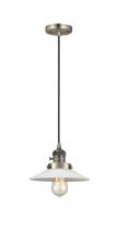  201CSW-AB-G1-LED - Halophane - 1 Light - 9 inch - Antique Brass - Cord hung - Mini Pendant