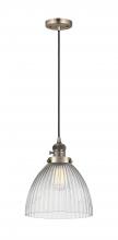  201CSW-AB-G222-LED - Seneca Falls - 1 Light - 10 inch - Antique Brass - Cord hung - Mini Pendant