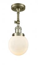  201F-AB-G201-6-LED - Beacon - 1 Light - 6 inch - Antique Brass - Semi-Flush Mount