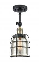  201F-BAB-G58-CE-LED - Bell Cage - 1 Light - 6 inch - Black Antique Brass - Semi-Flush Mount