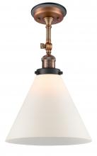  201FBP-ACBK-G41-L - Cone - 1 Light - 12 inch - Antique Copper - Semi-Flush Mount