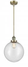  201S-AB-G204-12-LED - Beacon - 1 Light - 12 inch - Antique Brass - Stem Hung - Mini Pendant