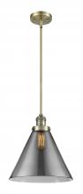  201S-AB-G43-L-LED - Cone - 1 Light - 12 inch - Antique Brass - Stem Hung - Mini Pendant