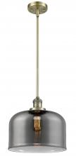  201S-AB-G73-L-LED - Bell - 1 Light - 12 inch - Antique Brass - Stem Hung - Mini Pendant