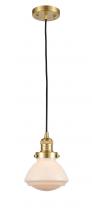  201S-SG-G321-LED - Olean - 1 Light - 7 inch - Satin Gold - Stem Hung - Mini Pendant