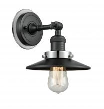  203BK-BPPC-HRPC-M6-BK - Railroad - 1 Light - 8 inch - Matte Black - Sconce